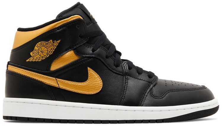 Air Jordan 1 Mid Black Metallic Gold