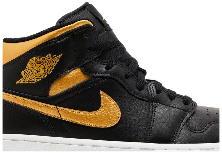 Air Jordan 1 Mid Black Metallic Gold