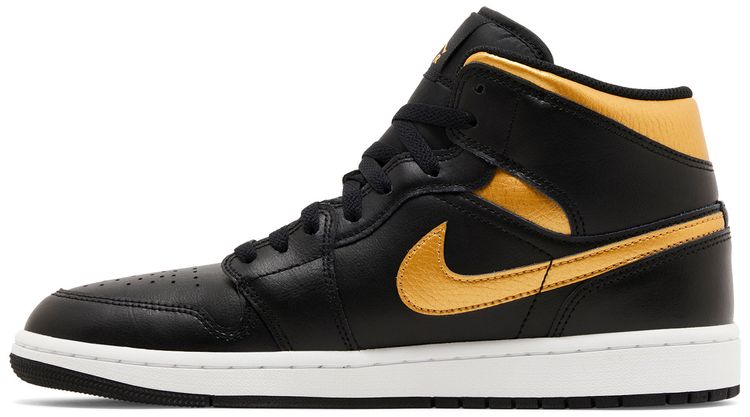 Air Jordan 1 Mid Black Metallic Gold