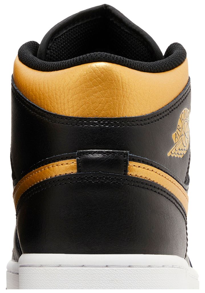 Air Jordan 1 Mid Black Metallic Gold