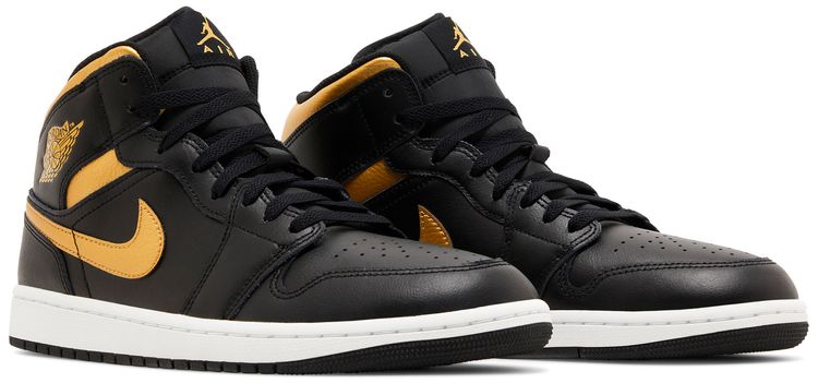 Air Jordan 1 Mid Black Metallic Gold