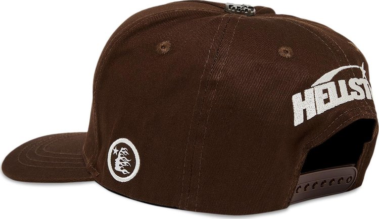 Hellstar OG Logo Snapback Hat With Rhinestones Brown