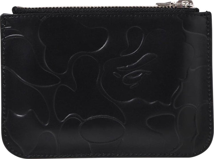 BAPE Solid Camo Leather Pouch Wallet Black