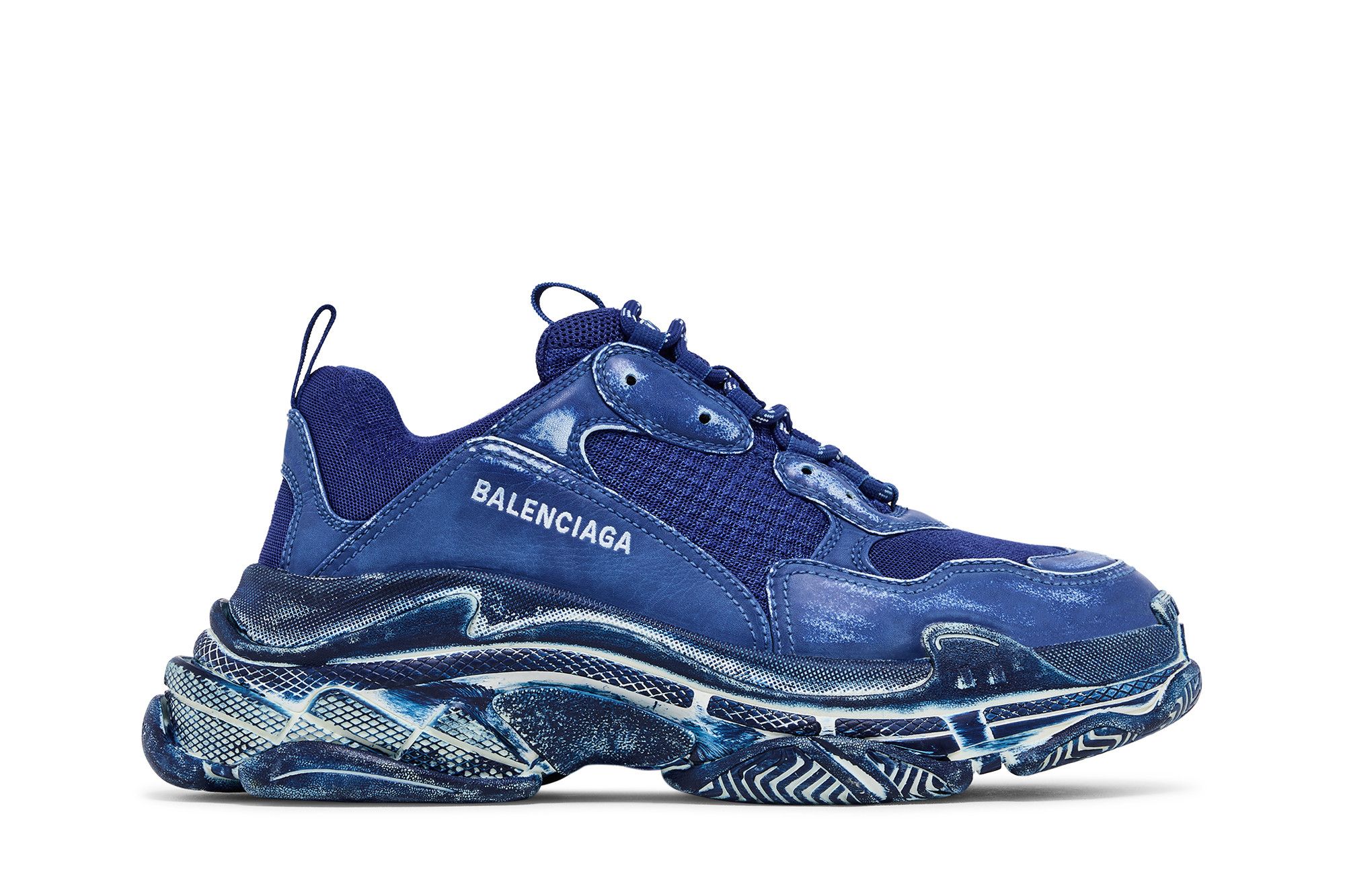 Size 6.0 Balenciaga Triple S Sneaker Dark Blue