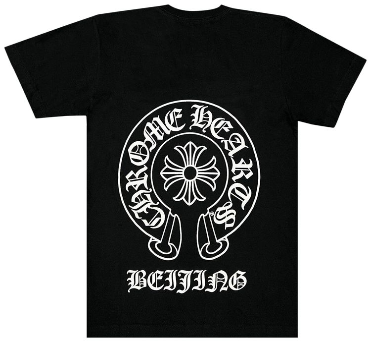 Chrome Hearts Beijing Exclusive Horseshoe Logo Pocket T Shirt Black