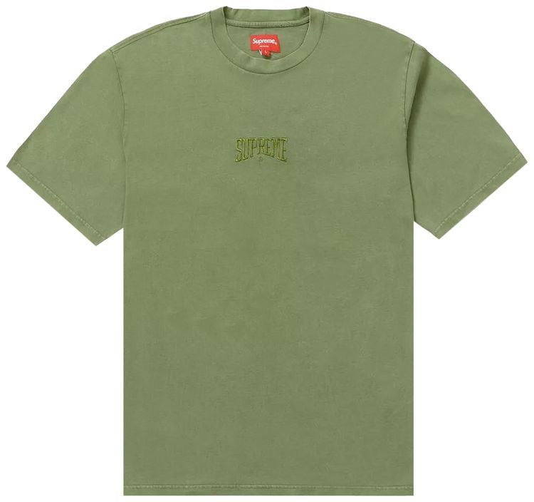 Supreme Acid Wash Short Sleeve Top Olive