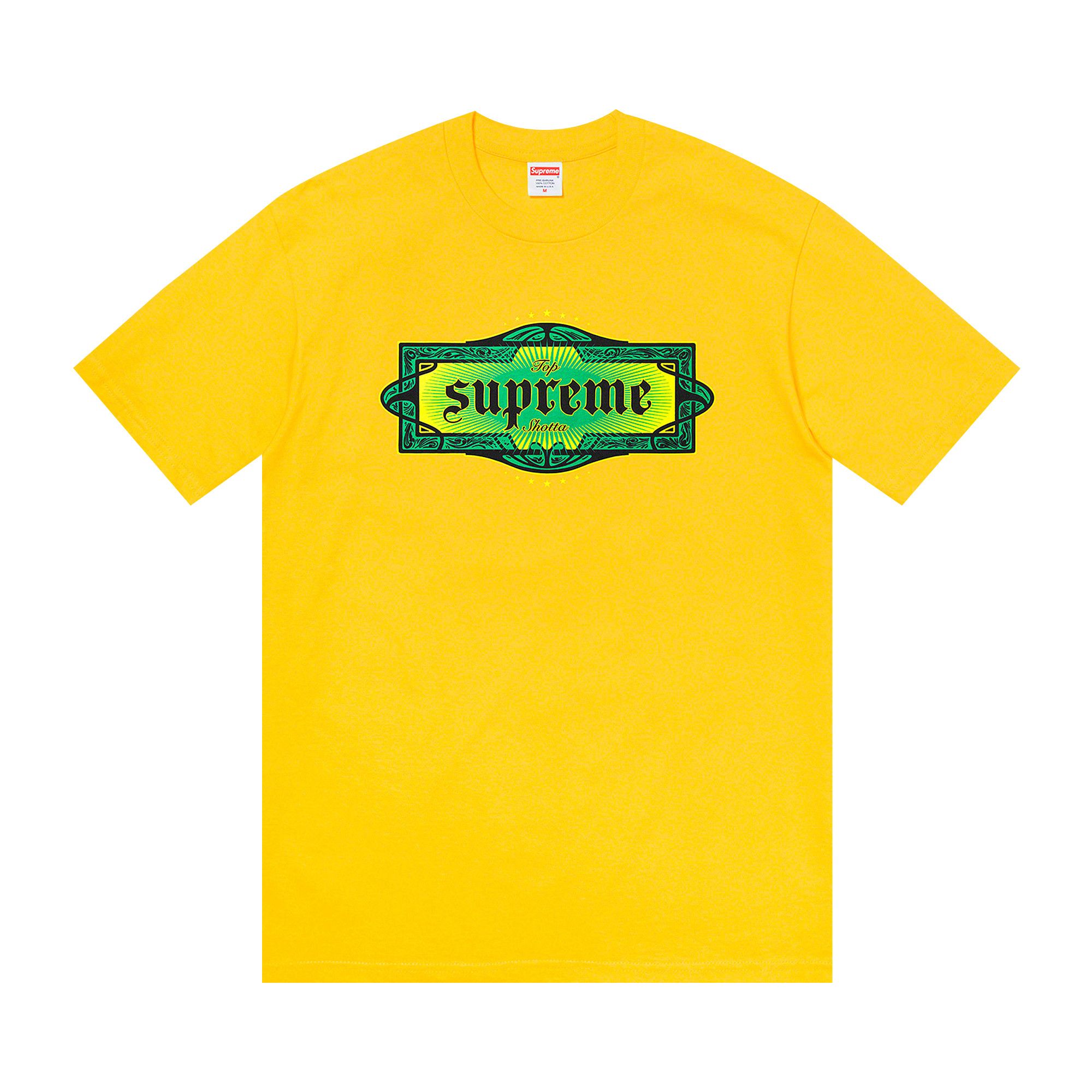 Buy Supreme Top Shotta Tee 'Yellow' - SS22T65 YELLOW | GOAT