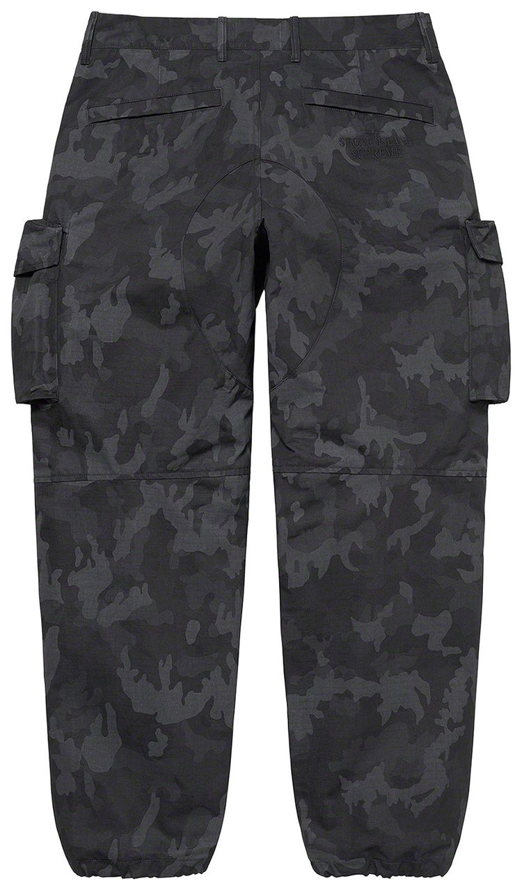 Supreme x Stone Island Reactive Ice Camo Ripstop Cargo Pant Black