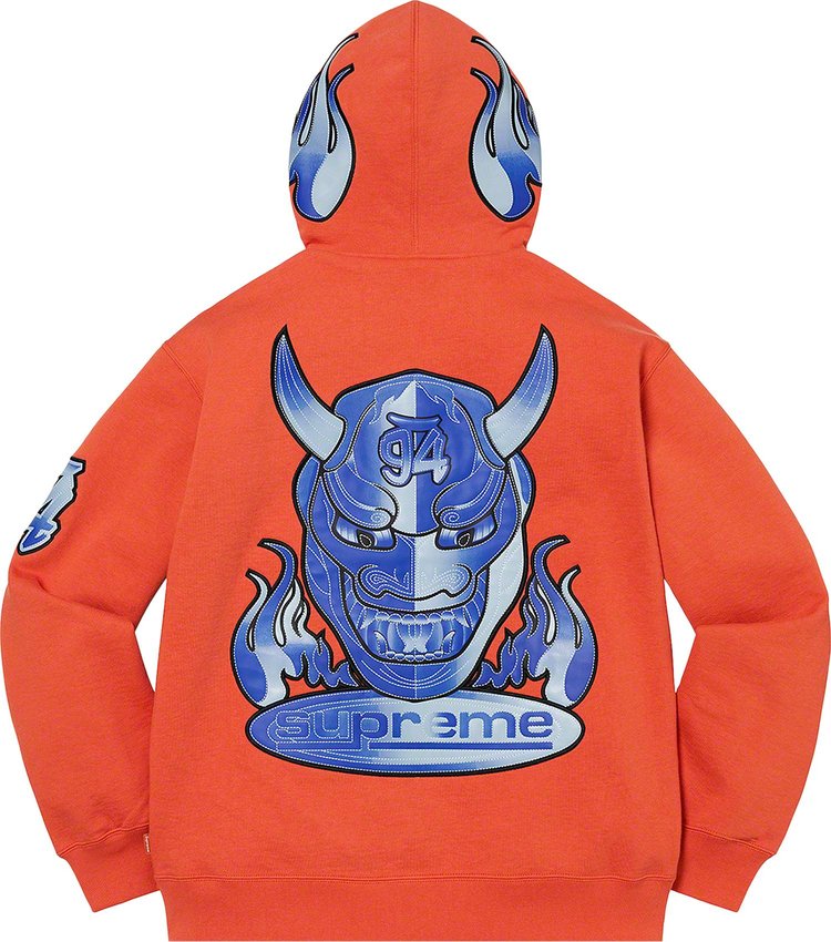 Supreme Demon Zip Up Hooded Sweatshirt Burnt Orange