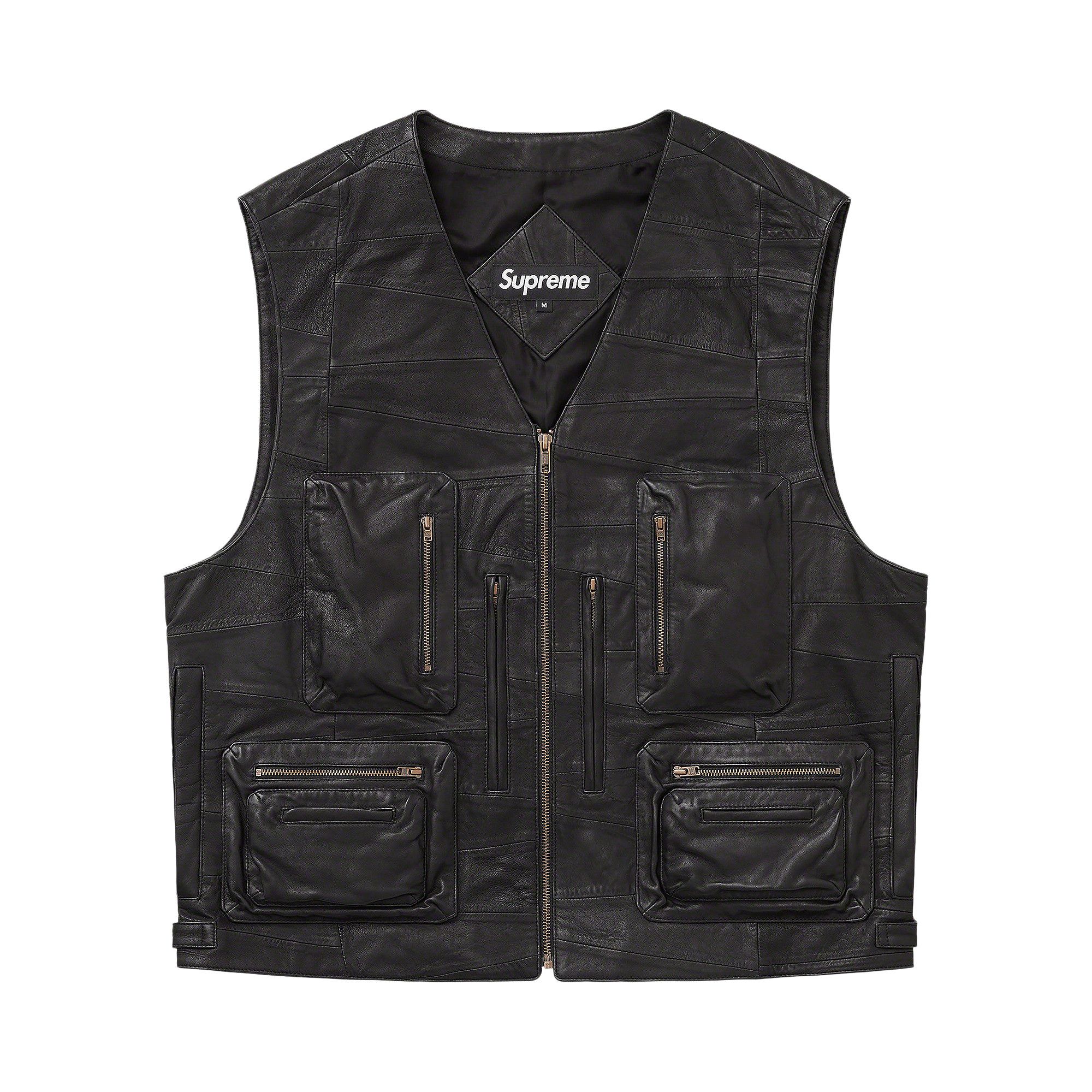 トップス supreme Patchwork Leather Cargo Vest