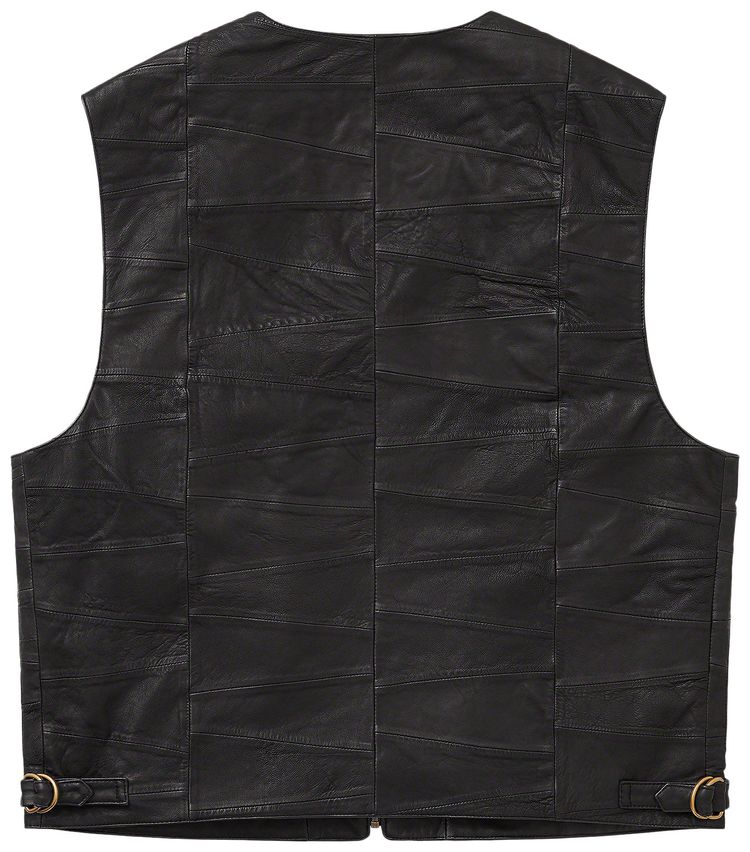 Supreme Patchwork Leather Cargo Vest Black