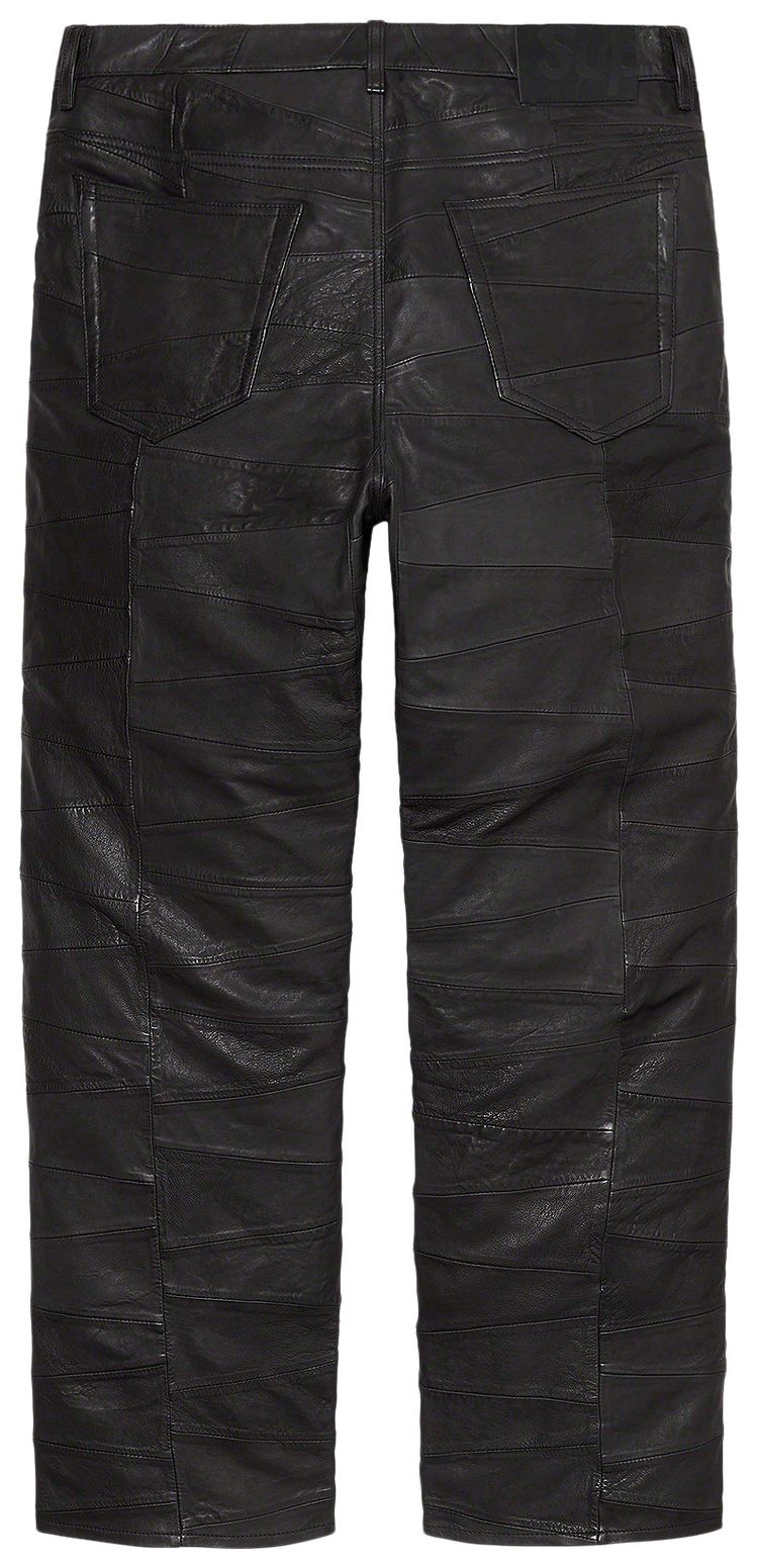 Supreme Patchwork Leather 5 Pocket Jean Black