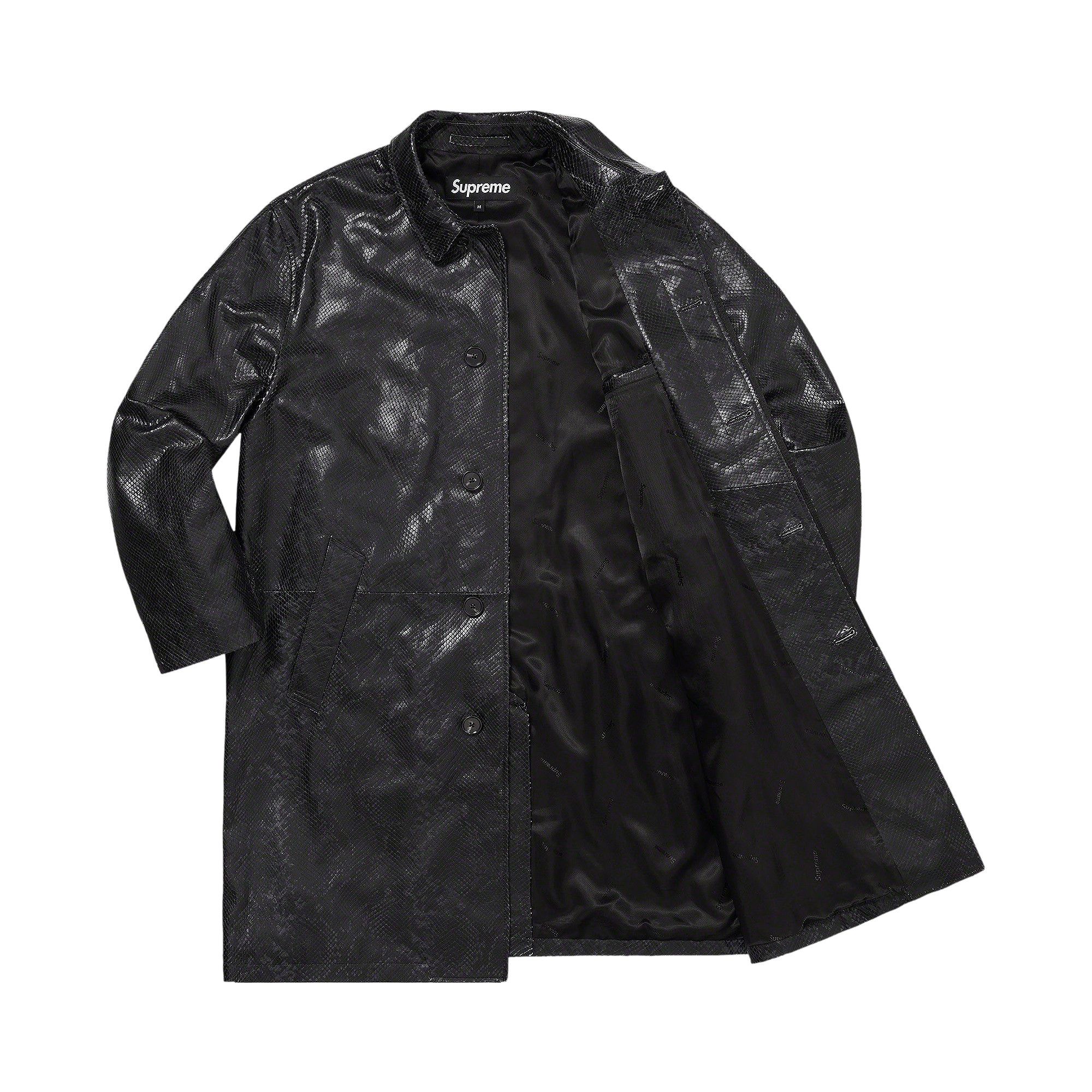 Buy Supreme Leather Snake Trench Coat 'Black' - SS23J37 BLACK | GOAT