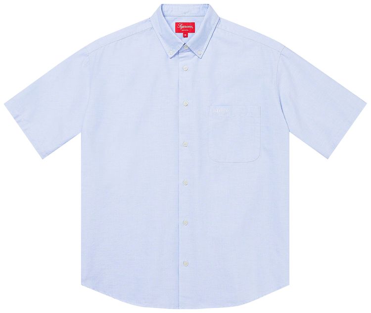 Supreme Loose Fit Short Sleeve Oxford Shirt Light Blue