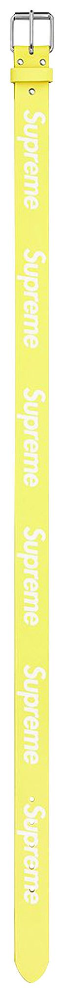 Supreme Repeat Leather Belt Fluorescent Yellow