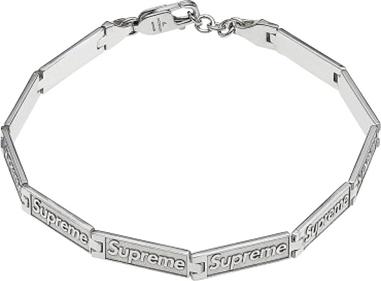 Supreme x Jacob  Co Logo Link Bracelet Sterling Silver