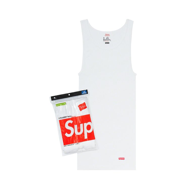 Supreme x Hanes Tank Tops 3 Pack White