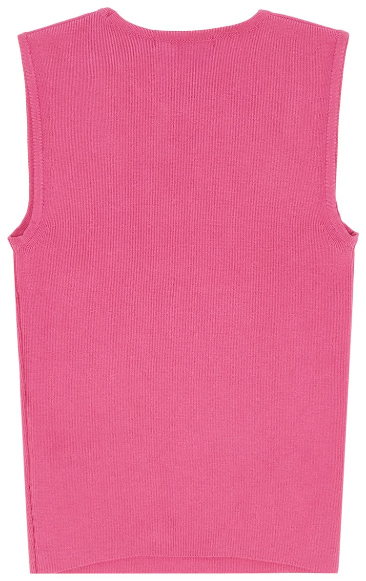 Marine Serre Core Knitted Vest Top Pink