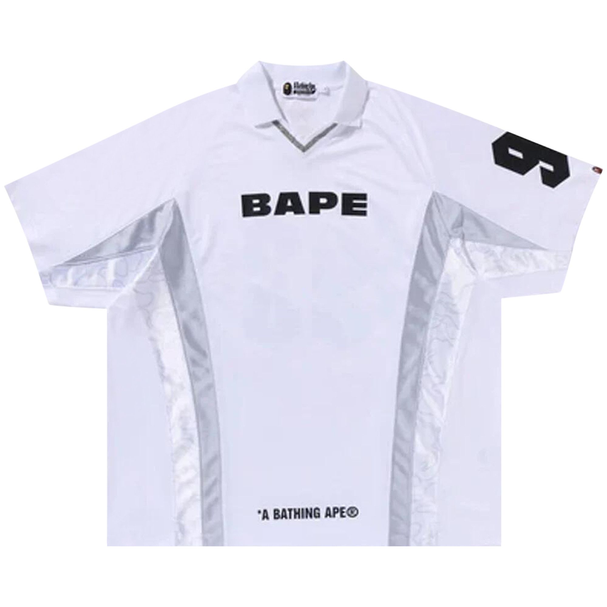 Buy BAPE Multi Logo Relaxed Fit Soccer Jersey 'White' - 1K80 109