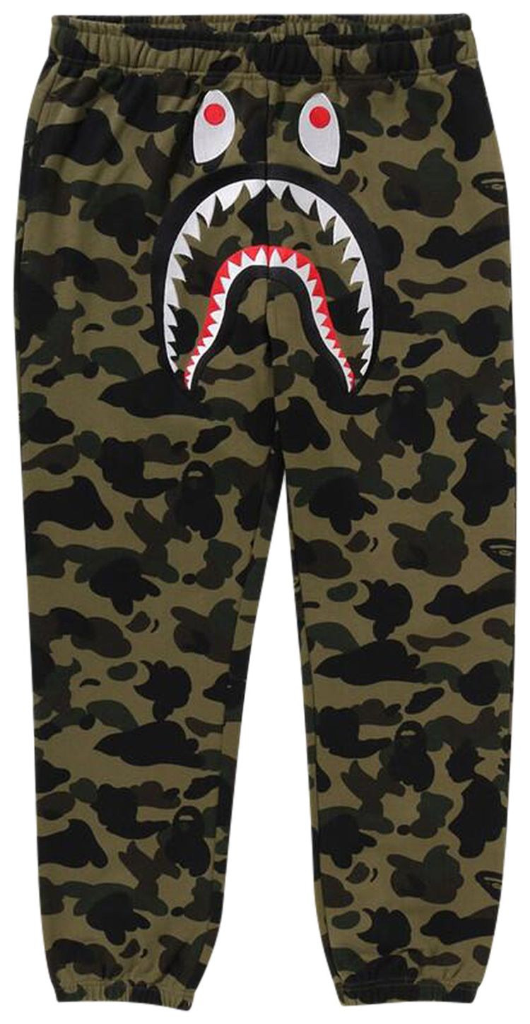 BAPE 1st Camo Shark Sweatpants Green