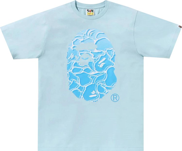 BAPE ABC Sea Surface Camo Ape Head Tee Sax