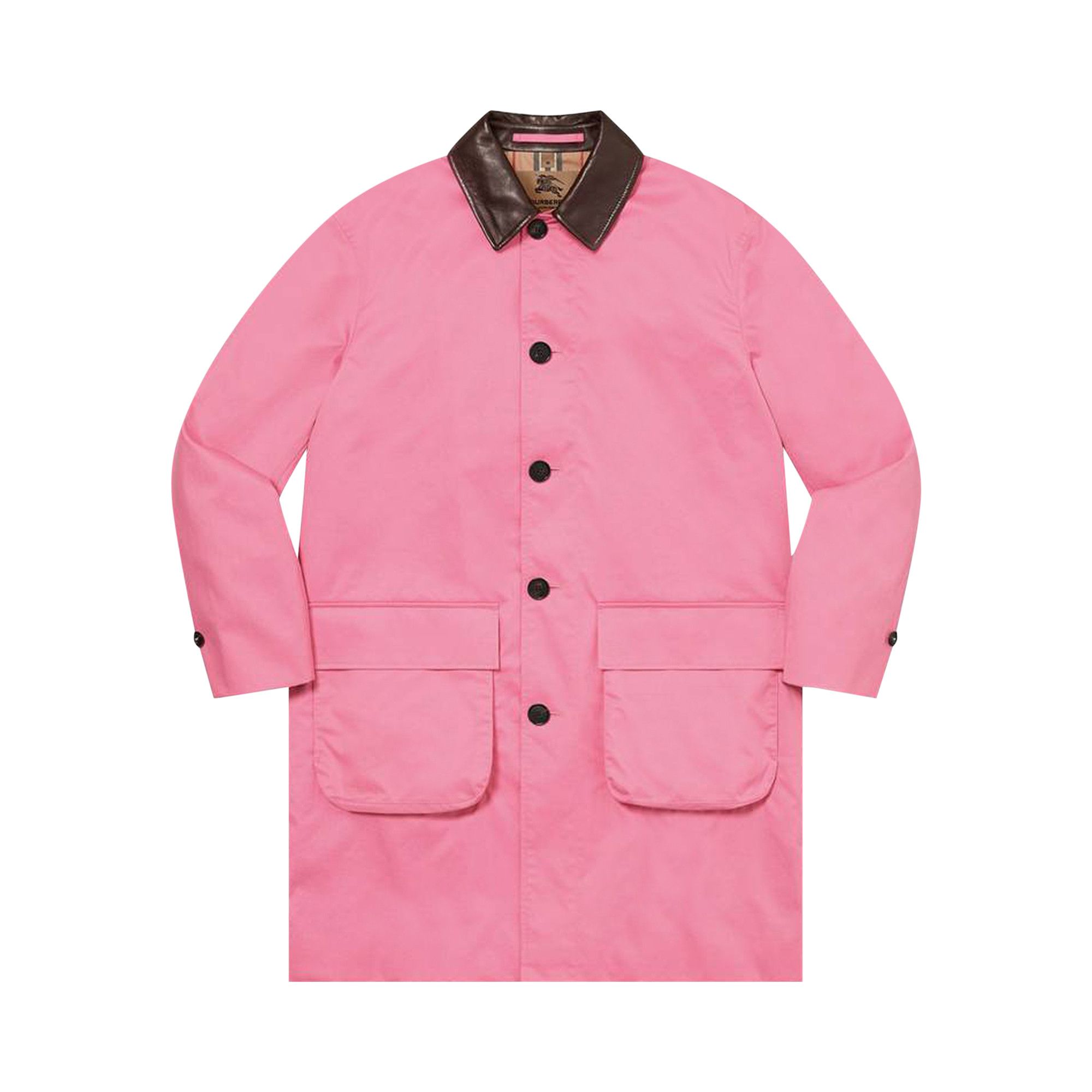 Buy Supreme x Burberry Leather Collar Trench 'Pink' - SS22J35 PINK