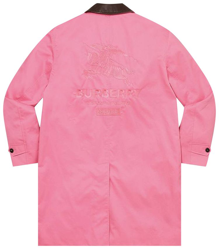 Supreme x Burberry Leather Collar Trench Pink