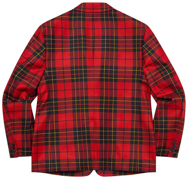 Supreme Tartan Wool Suit Red