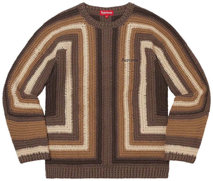 Supreme Hand Crocheted Sweater Brown