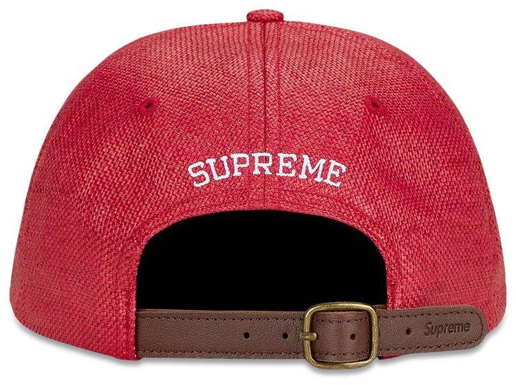 Supreme Raffia S Logo 6 Panel Red