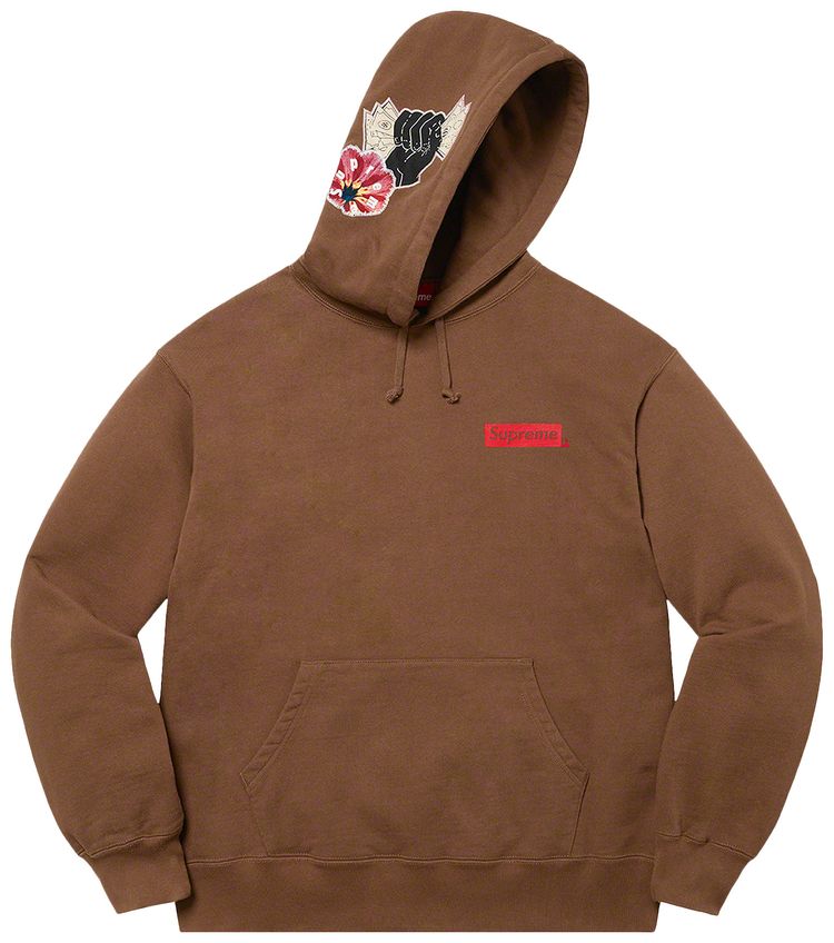 Supreme Instant High Patches Hooded Sweatshirt Brown