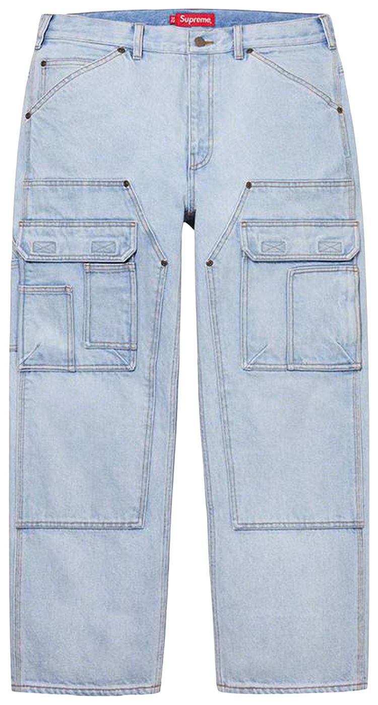 Supreme Double Knee Denim Utility Pant Washed Blue