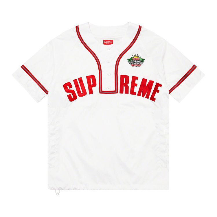 Supreme Snap Off Long Sleeve Baseball Top White