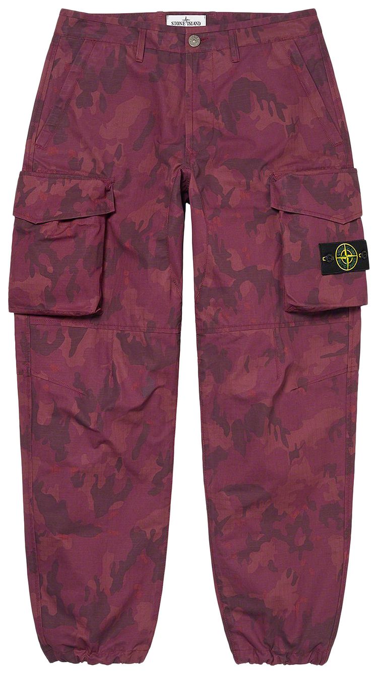 Supreme x Stone Island Reactive Ice Camo Ripstop Cargo Pant Red