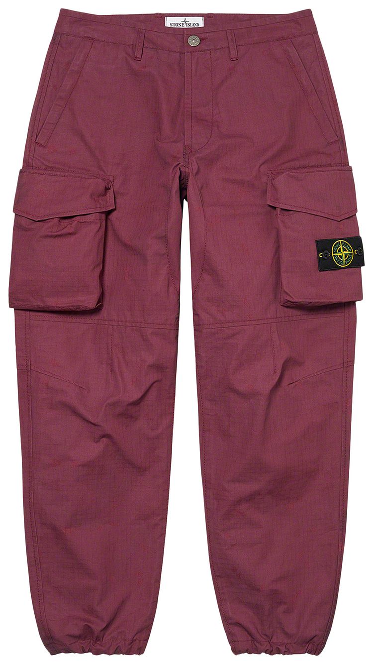 Supreme x Stone Island Reactive Ice Camo Ripstop Cargo Pant Red
