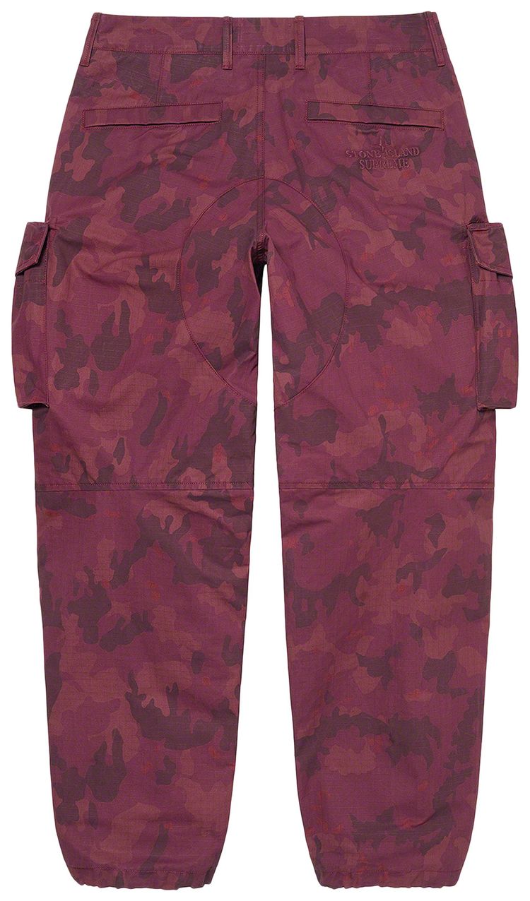 Supreme x Stone Island Reactive Ice Camo Ripstop Cargo Pant Red