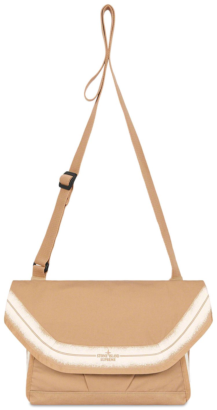 Supreme x Stone Island Stripe Messenger Bag Tan