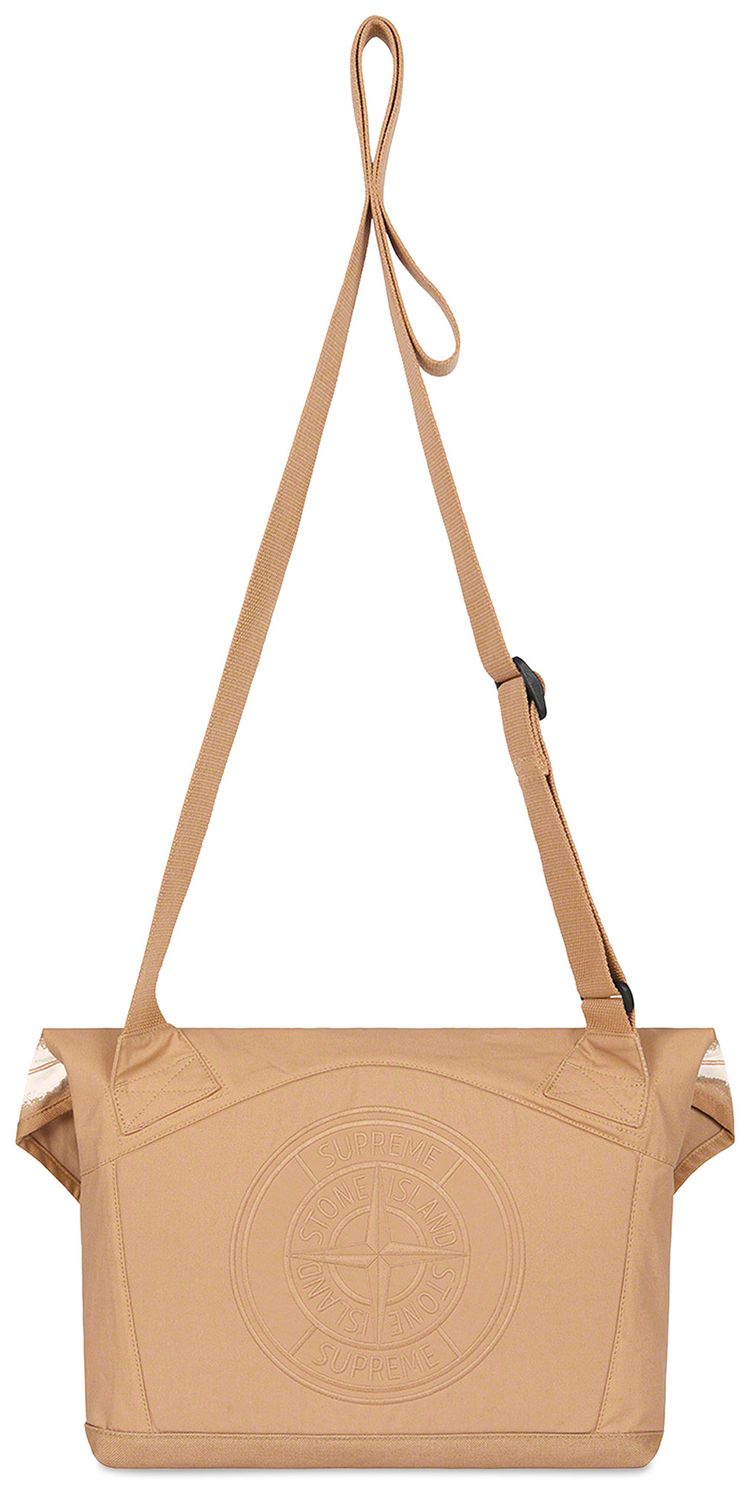 Supreme x Stone Island Stripe Messenger Bag Tan