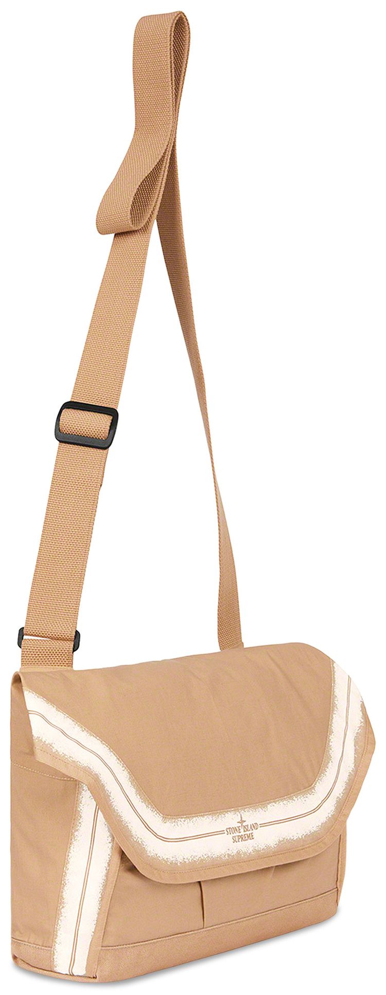Supreme x Stone Island Stripe Messenger Bag Tan