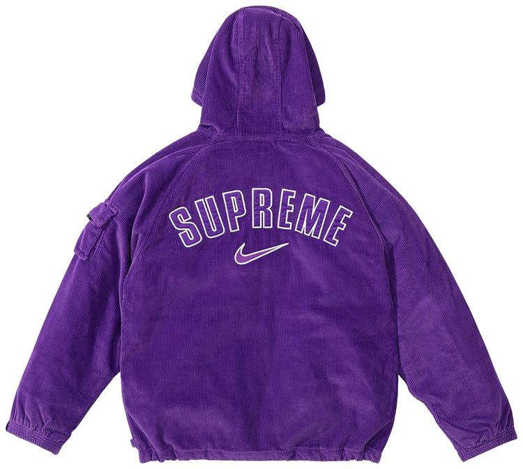Supreme x Nike Arc Corduroy Hooded Jacket Purple
