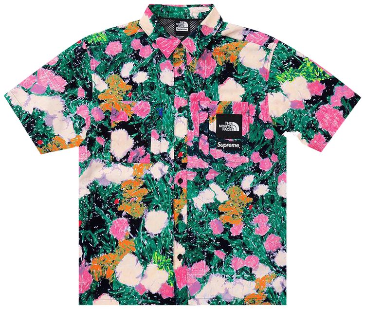 Supreme x The North Face Trekking Short Sleeve Shirt Flowers