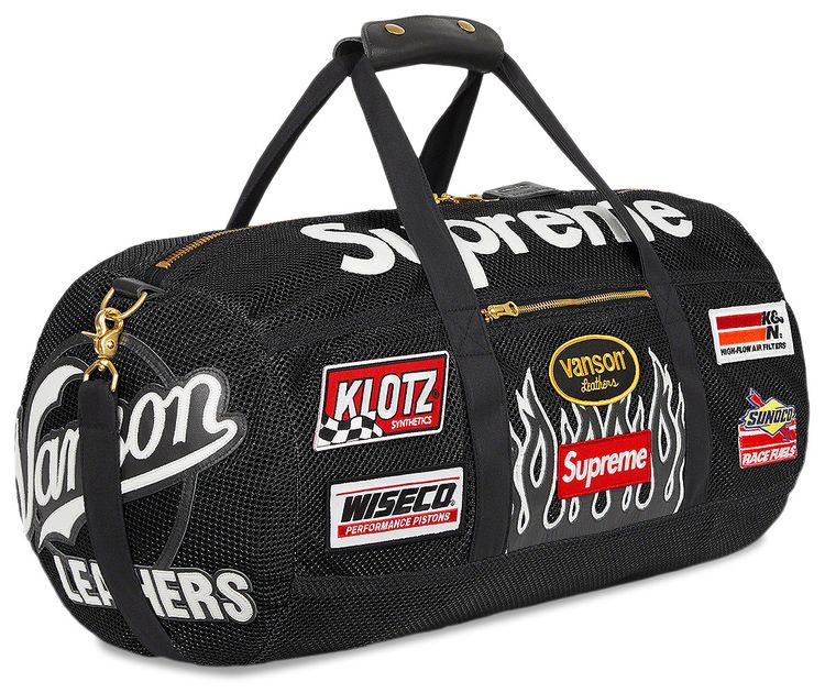 Supreme x Vanson Leathers Cordura Mesh Duffle Bag Black