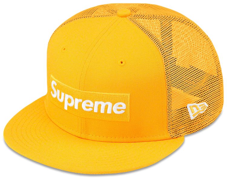 Supreme Box Logo Mesh Back New Era Yellow