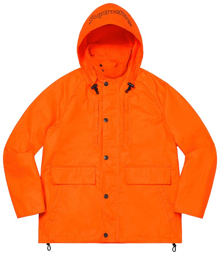 Supreme x Barbour Lightweight Waxed Cotton Field Jacket Orange