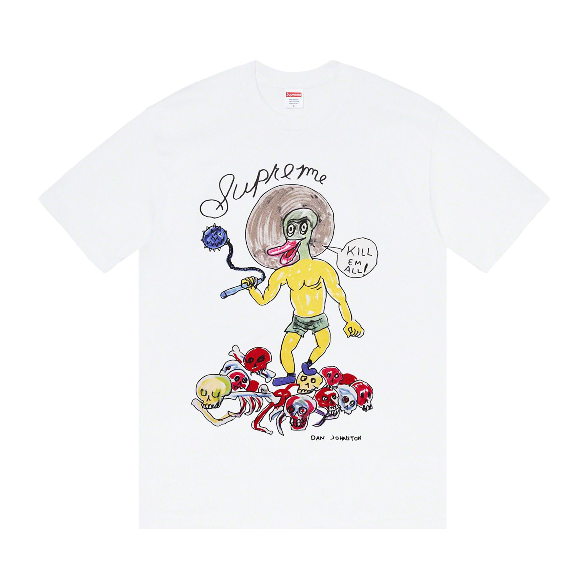 Buy Supreme x Daniel Johnston Kill Em All Tee 'White' - SS20T45