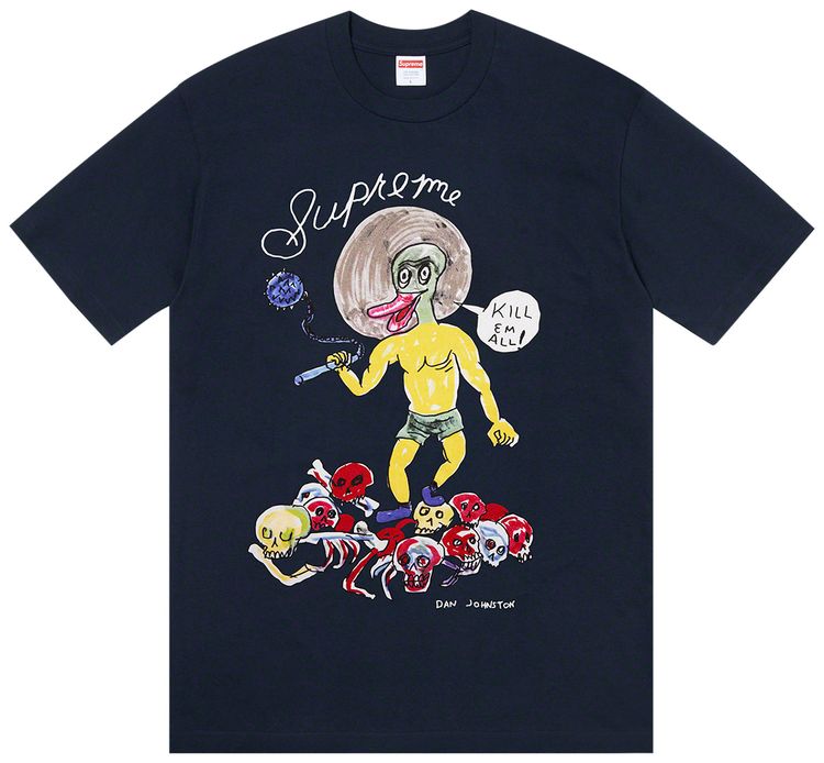 Supreme x Daniel Johnston Kill Em All Tee Navy