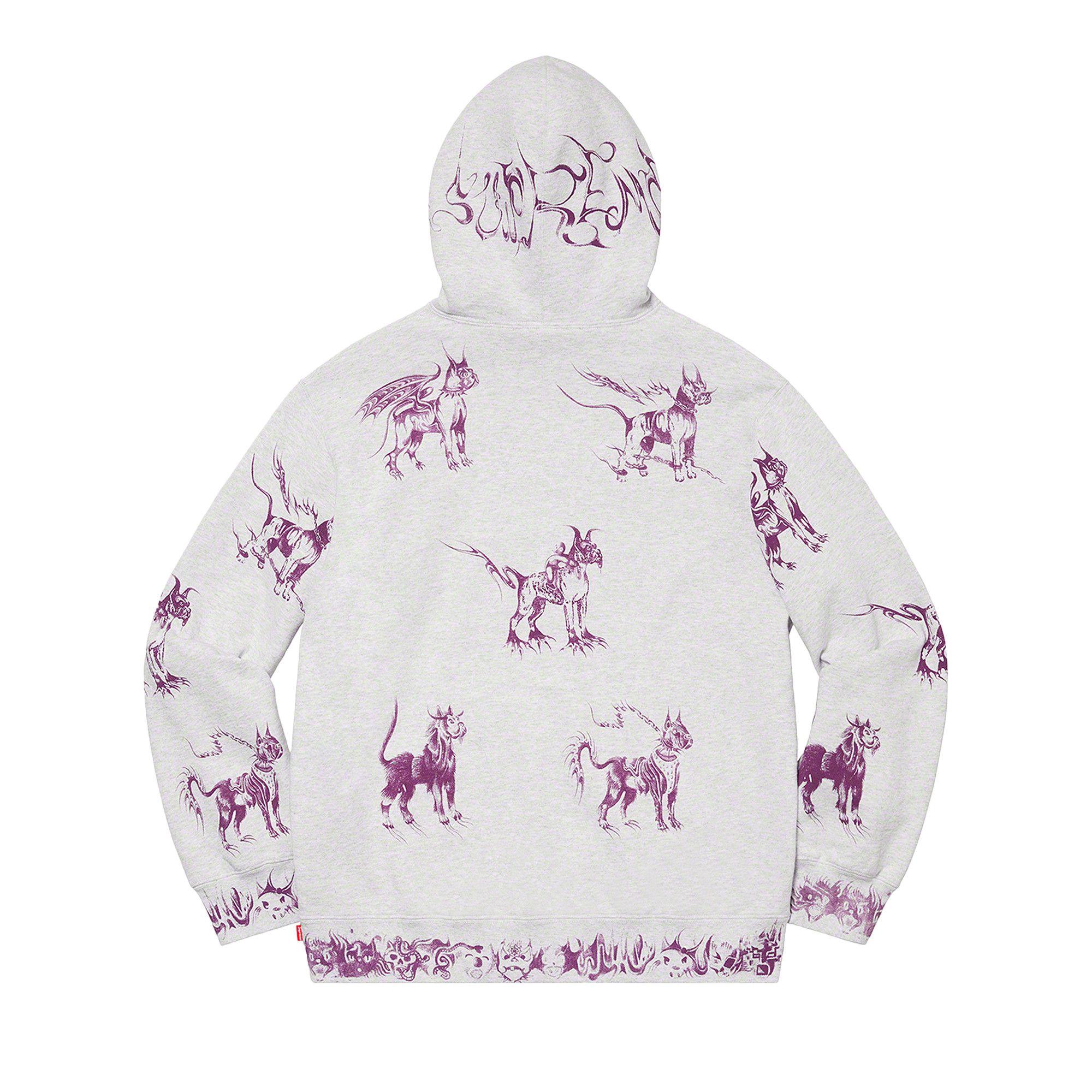 Supreme animals hooded sweatshirt ash grey shop