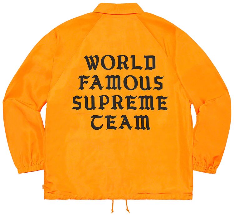 Supreme World Famous Coaches Jacket Light Orange
