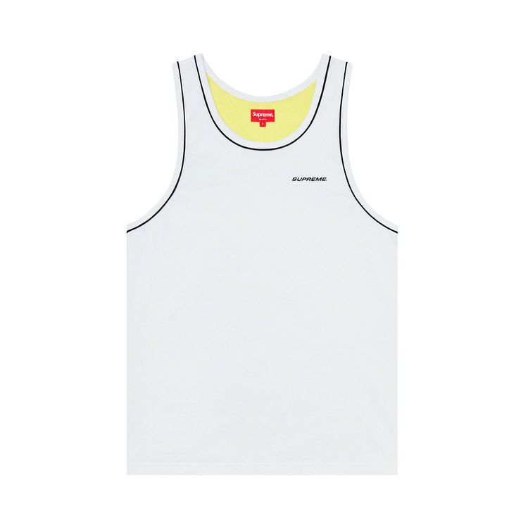 Supreme Piping Tank Top White