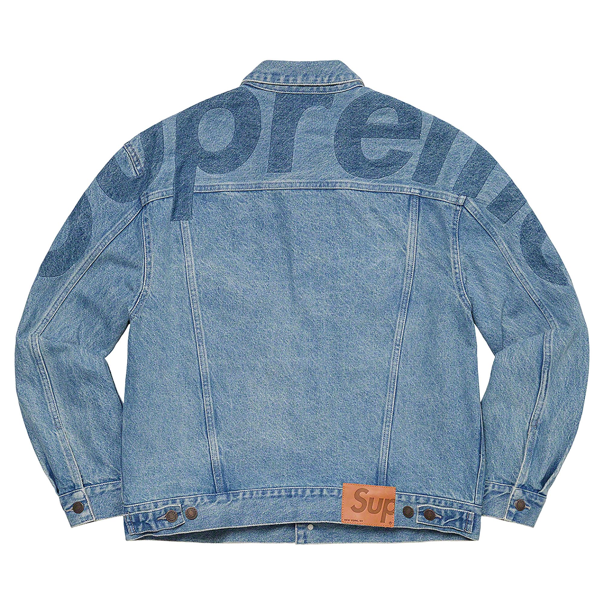 Buy Supreme Inset Logo Denim Trucker Jacket Washed Blue SS22J17 WASHED BLUE GOAT CA